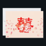 Invitation Romantic Cute Couple Double Mariage de bonheur<br><div class="desc">Romantic Cute Couple Double Faire-part de mariage Bonheur Contenu rédigé en anglais et en chinois. Le contenu en anglais et en chinois est rédigé dans un format de faire-part de mariage approprié. Le double bonheur (shuang xi) est un symbole traditionnel qui se révèle être un bon symbole utilisé par tous...</div>