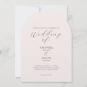 Invitation Romantic dark plum purple fall floral wedding (Devant)