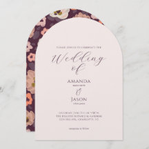 Romantic dark plum purple fall floral wedding