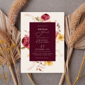 Invitation Romantic Deep Burgundy Floral Bridal Shower