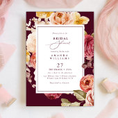 Invitation Romantic Deep Burgundy Floral Bridal Shower