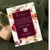 Invitation Romantic Deep Burgundy Floral Elegant Thank you