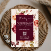Invitation Romantic Deep Burgundy Floral Elegant Thank you