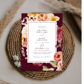 Invitation Romantic Deep Burgundy Floral Elegant Wedding 