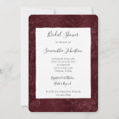 Invitation Romantic Deep Red Burgundy Floral Bridal Shower (Devant)