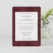 Invitation Romantic Deep Red Burgundy Floral Wedding (Debout devant)