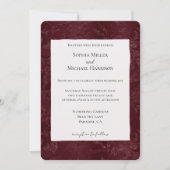 Invitation Romantic Deep Red Burgundy Floral Wedding (Devant)