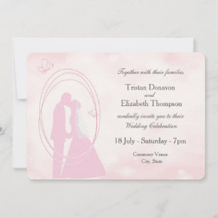 Invitation Romantic Dreamy Mariage rose Couple Mariage Invite