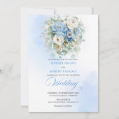 Invitation Romantic Dusty Blue Peony Eucalyptus Wedding Invit (Devant)