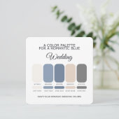 Invitation Romantic Dusty Blue Wedding Color Palette Card (Debout devant)