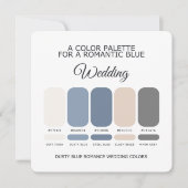 Invitation Romantic Dusty Blue Wedding Color Palette Card (Devant)