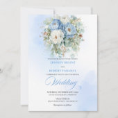 Invitation Romantic Dusty Blue White Flowers Download Wedding (Devant)