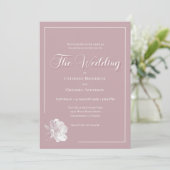 Invitation Romantic Dusty Pink White Floral Wedding (Debout devant)
