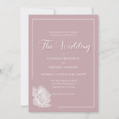 Invitation Romantic Dusty Pink White Floral Wedding (Devant)