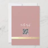 Invitation Romantic Dusty Rose QR Code Photo Wedding (Dos)