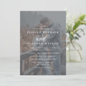 Invitation Romantic Elegant 4 Photo Vellum Overlay Mariage (Debout devant)