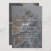 Invitation Romantic Elegant 4 Photo Vellum Overlay Mariage (Devant / Derrière)