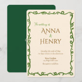 Invitation Romantic Elegant Vine Wedding (Devant / Derrière)