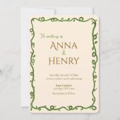 Invitation Romantic Elegant Vine Wedding (Devant)
