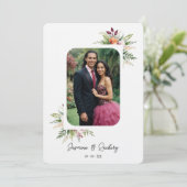 Invitation Romantic Exquisite Floral Bouquets Frame Photo (Debout devant)