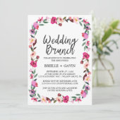 Invitation Romantic Fairytale Blossom Wreath Mariage Brunch (Debout devant)