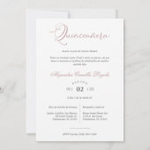 Invitation Romantic Fake Rose Gold Floral Frame Photo XV años (Dos)