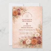 Invitation Romantic Fall Floral Wedding (Devant)