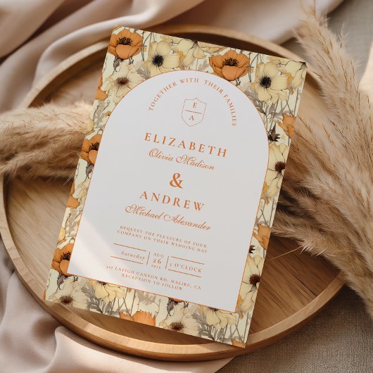 Invitation Romantic Fall Floral Wedding