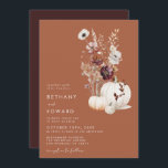 Invitation Romantic Fall Terracotta Fleur sauvage Mariage<br><div class="desc">Ce design présente d'élégants fleurs sauvages et citrouille d'aquarelle dans des tons chauds d'automne. Parfait pour les mariages de automne fantaisistes.</div>