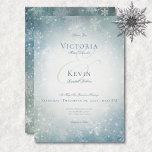 Invitation Romantic Falling Snow Blue & White Sparkings<br><div class="desc">Annoncez votre mariage d'hiver de merveilleux avec une touche d'élégance éthérique. Notre papeterie enchanteresse est composée d'un arrière - plan doux et rêveur qui rappelle un ciel d'hiver crépusculaire. Les teintes bleues Dusty se fondent harmonieusement avec des accents blancs délicats, créant une toile pour les flocons de neige en chute...</div>