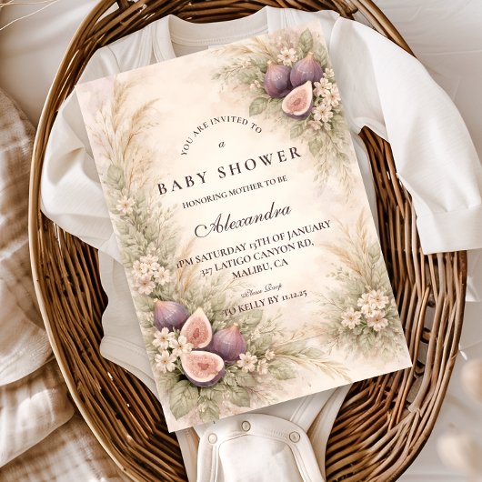 Invitation Romantic Fig Orchard Baby Shower