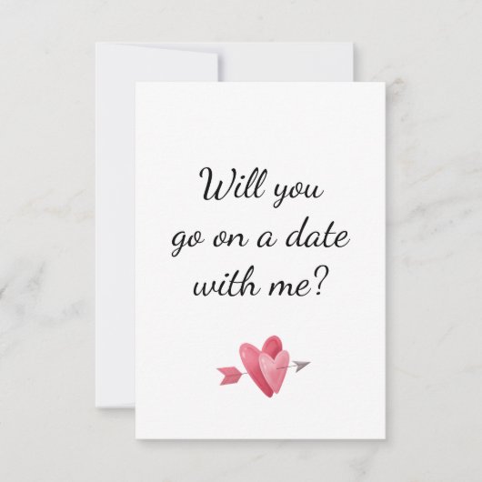Invitation Romantic First Date Heart Proposal (Devant)