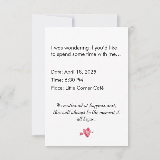 Invitation Romantic First Date Heart Proposal (Dos)