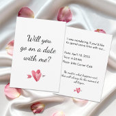 Invitation Romantic First Date Heart Proposal