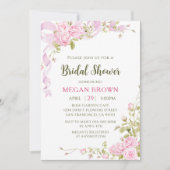 Invitation Romantic Floral Bridal Shower Elegant Gadren Style (Devant)