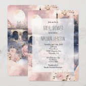 Invitation Romantic Floral Paris Eiffel Tower Bridal Shower (Devant / Derrière)