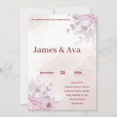 Invitation Romantic Floral Wedding (Devant)