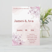 Invitation Romantic Floral Wedding (Debout devant)