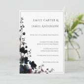 Invitation Romantic Floral Wedding Soft Elegant (Debout devant)