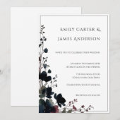 Invitation Romantic Floral Wedding Soft Elegant (Devant / Derrière)