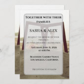 Invitation Romantic Framed Beach Photo Card Wedding Invitatio (Devant / Derrière)