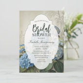 Invitation Romantic French Blue Hydrangea Bridal Shower (Debout devant)