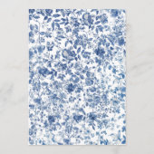 Invitation Romantic French Blue Toile Garden Frame Wedding (Dos)