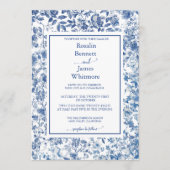 Invitation Romantic French Blue Toile Garden Frame Wedding (Devant)