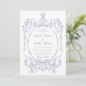 Invitation Romantic French Frame Lavender Wedding (Debout devant)