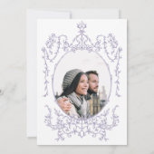Invitation Romantic French Frame Lavender Wedding Photo (Dos)
