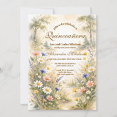 Invitation Romantic Garden Bloom Quinceañera (Devant)
