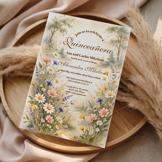 Invitation Romantic Garden Bloom Quinceañera