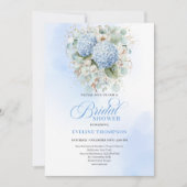 Invitation Romantic Garden Blue Floral Bridal Shower Invite (Devant)