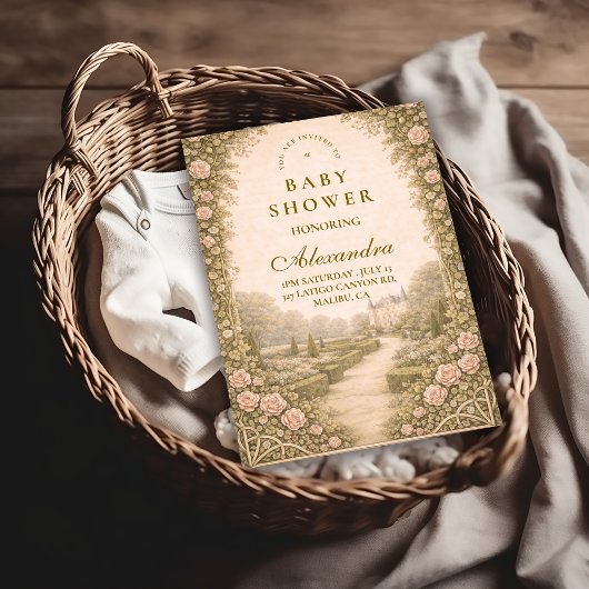 Invitation Romantic Garden Estate Path Baby Shower